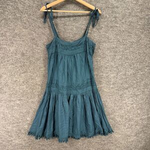 Floreat Dress Women S Small Blue Sheath Short Sleeveless Round Neck Casual